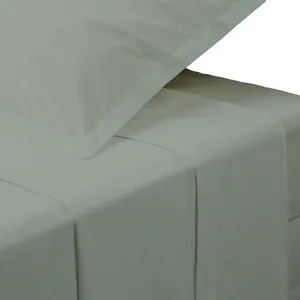 Drap plat percale vert 180x290cm Atmosphera Créateur D'intérieur pas cher