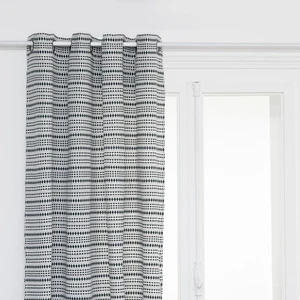 Rideau jacquard Micah 130x260cm bleu égéen - Atmosphera Créateur dintérieur pas cher
