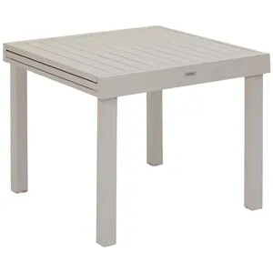 HESPERIDE Table de jardin extensible "Piazza" argile 8 places en aluminium traité en epoxy - Argile - Hespéride