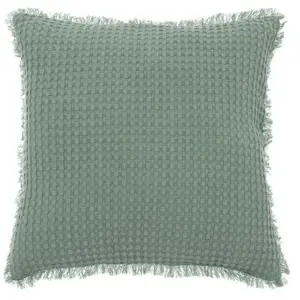 Coussin - ATMOSPHERA - Widdy - 45x45cm - Vert céladon - Nid d'abeilleVendu parcdiscount
