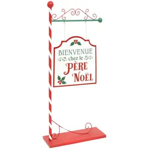 Pancarte métal Père Noël H1055 cm pas cher