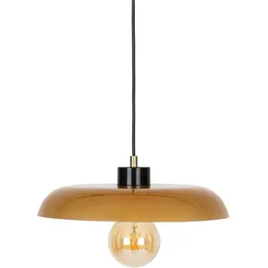 Atmosphera Créateur D'intérieur - Suspension Jody verre ambre D35cm pas cher