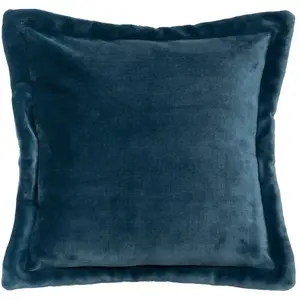 Coussin flanelle Cuddly bleu égéen 53x53cm Atmosphera Créateur D'intérieur pas cher
