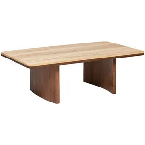 Table basse Jivan Travertin bois 120x70cm Atmosphera Créateur D'intérieur pas cher
