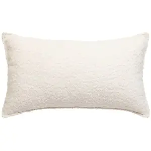 Comparateur de prix : Coussin bouclette Saona blanc ivoire 30x50cm Atmosphera Créateur D'intérieur