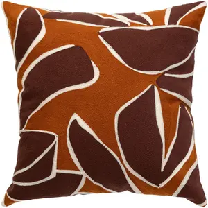 Coussin broderie Hary rouge rubis 45x45cm - Atmosphera créateur d'inté... pas cher