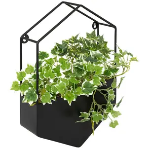 Plante artificielle suspendue Curt pot métal noir H35cm - Atmosphera c...Vendu parcdiscount