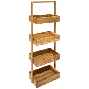 Tagère blackacia 4 niveaux 88x26cm en acacia - 5five pas cher