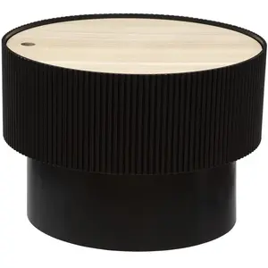 Atmosphera Créateur D'intérieur - Table basse Enola en placage frêne D55cm noir pas cher