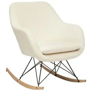 Comparateur de prix : Atmosphera Créateur D'intérieur - Rocking-chair Olmeto en bouclette H83cm blanc