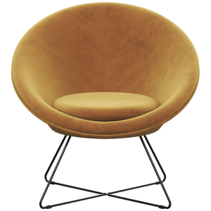 Fauteuil Evan en velours jaune ocre - Atmosphera créateur d'intérieurVendu parcdiscount