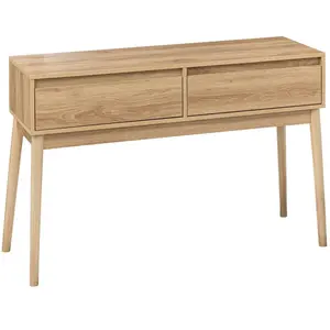 5five - console 2 tiroirs effet chêne naturel "abana" pas cher
