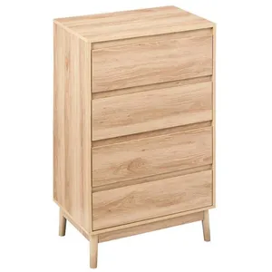 5five - commode 4 tiroirs effet chêne naturel "abana" pas cher