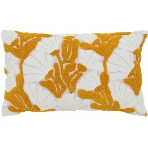Coussin broderie Daisy 30x50cm lilas Atmosphera Créateur D'intérieur