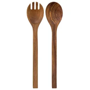 Couverts à Salade Acacia 30cm Marron pas cher