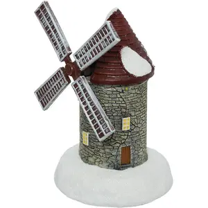 Village lumineux moulin 4 LED H.15cm - Feeric lights & christmas pas cher