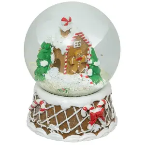 Atmosphera Glazen sneeuwbol met een kerstthema, Ø 8 cm