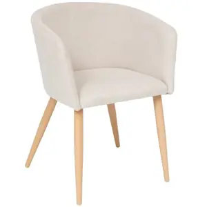 Fauteuil à dîner ""Marlo"" hêtre beige - Atmosphera createur d'interieur - GrisVendu parcdiscount