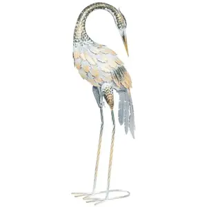 Statuette d exterieur héron "Howard" H73cm - Atmosphera createur d'interieur - Multicolore pas cher