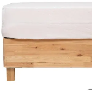 ATMOSPHERA Drap housse aspect coton lavé Blanc 160x200 cm pas cher