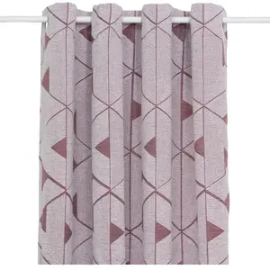 Rideau Maloe jacquard violet clair 140x260cm - Atmosphera createur dinterieur - Violet pas cher