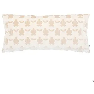Coussin "Luna" jacquard velours lin 35x75cm - Atmosphera createur d'interieur - Beige