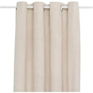 Rideau occultant effet velours "Fujo" lin 135x260cm - Atmosphera createur d'interieur - Beige