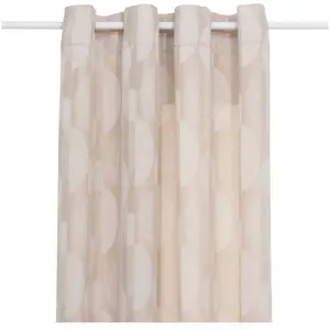 Rideau "Wimbi" jacquard lin 140x260cm - Atmosphera createur d'interieur - Beige