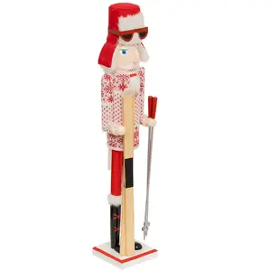 Fééric Lights and Christmas Kerstdecoratie Skiër Notenkraker - H60cm - Beeld - Kerstmis - 1 stuk pas cher