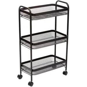 Comparateur de prix : 5five - desserte ronde à roulettes 4 étages "mayaj" noir