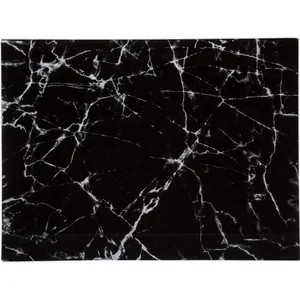 Five - Planche à découper en Verre trempé aspect Marbre Noir 40 x 30 cm pas cher