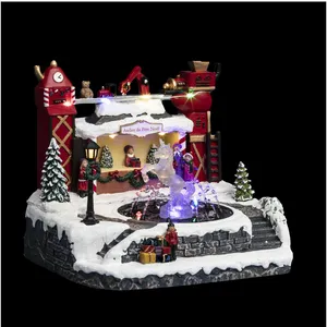 Village de Noël  fontaine et atelier animé 12 LED + transfo Feeric lights & christmas pas cher