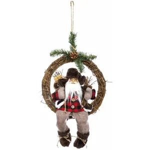 Atmosphera Feerie Christmas - Couronne Père Noël en bucheron - Hors-piste pas cher