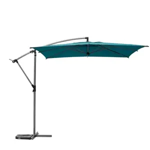 Comparateur de prix : HESPERIDE Parasol déporté carré Manoa bleu canard D2,5x2,5m en acier - Hespéride