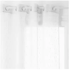 Voilage Anissa blanc 140x240cm Atmosphera Créateur D'intérieur pas cher