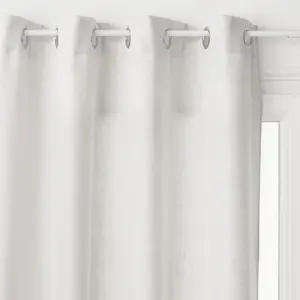 Rideau Leon blanc ivoire 140x260cm Atmosphera Créateur D'intérieurVendu parcdiscount
