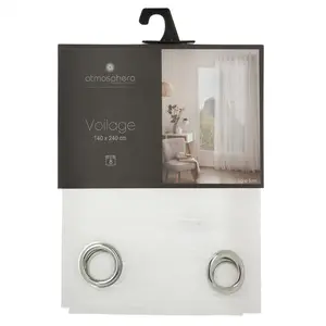 HOME MAISON Voilage "Sam" - blanc - 140x240 cm - Blanc - Atmosphera createur d'interieurVendu parrakuten