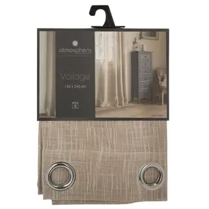 ATMOSPHERA Voilage Alton - 140 x 240 cm - Largeur 140, Epaisseur 0.1, Hauteur 240cm - Beige pas cher