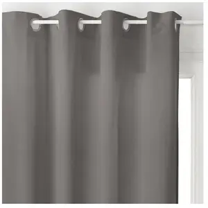 Atmosphera - Rideau à oeillets "Lilou" - gris anthracite 140x260 cm pas cher