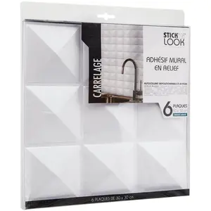 Sticker carrelage 9CX6 blanc Atmosphera Créateur D'intérieur pas cher