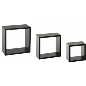 Comparateur de prix : Lot de 3 étagères Fixy cube - Noir
