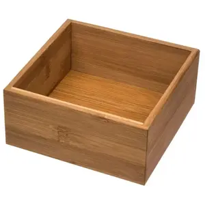 SECRET DE GOURMET Bestekbak/keuken organizer 1-vaks Tidy Smart bamboe 15 x 15 x 7 cm pas cher