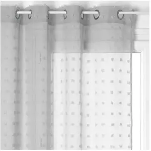 Voilage "Lily" - gris - 140x240 cm - Gris - Atmosphera createur d'interieur pas cher