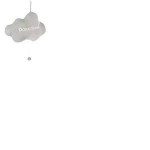 Atmosphera - Coussin nuage brodé musical H, 30 cm Gris pas cher
