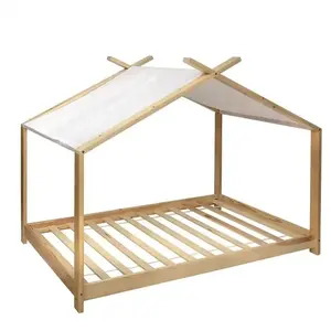 Lit tente enfant Ilan pin blanc 90x190cm - Atmosphera créateur d'intérieur pas cher