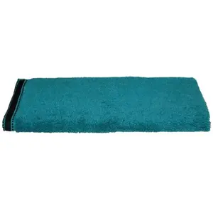 Serviette de toilette Joia coton bleu canard 50x90cm Atmosphera Créateur D'intérieur pas cher