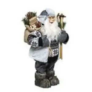 FEERIC CHRISTMAS Père Noël Traditionnel Skieur H 30 cm, cm pas cher