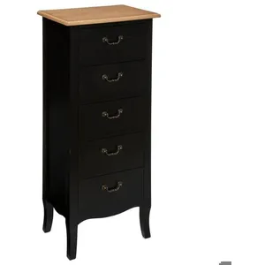 Chiffonnier Chrysa noir 5 tiroirs - Atmosphera créateur d'intérieur