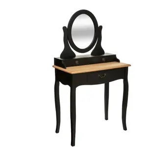 Coiffeuse Chrysa noir 3 tiroirs - Atmosphera créateur d'intérieur pas cher