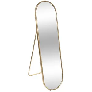 Miroir sur pied - ATMOSPHERA - Edi - Métal doré - 160x44 cm - Design contemporain pas cher